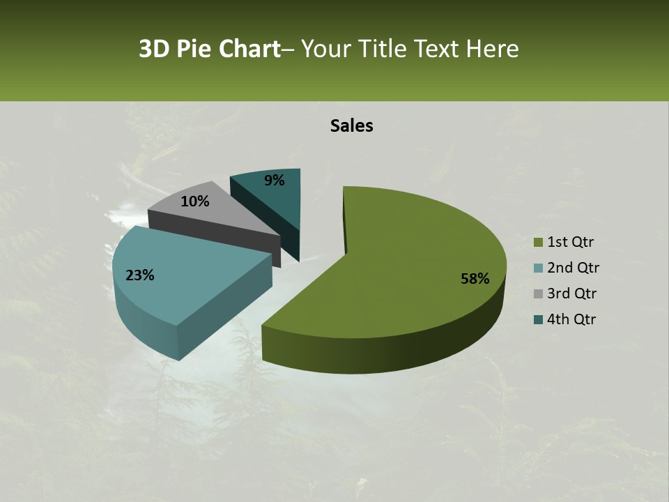 Green Glow Koosah Falls PowerPoint Template