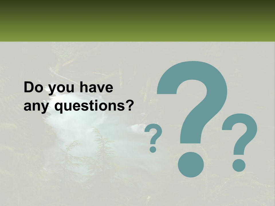 Green Glow Koosah Falls PowerPoint Template