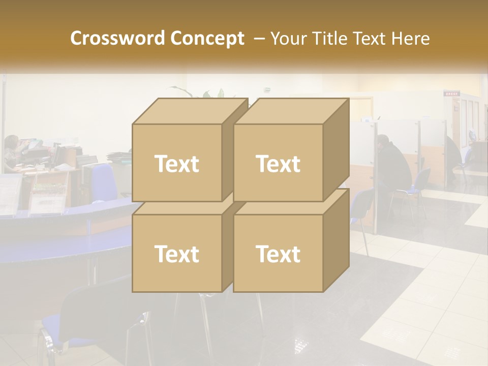 A Group Of People Sitting At Desks In An Office PowerPoint Template