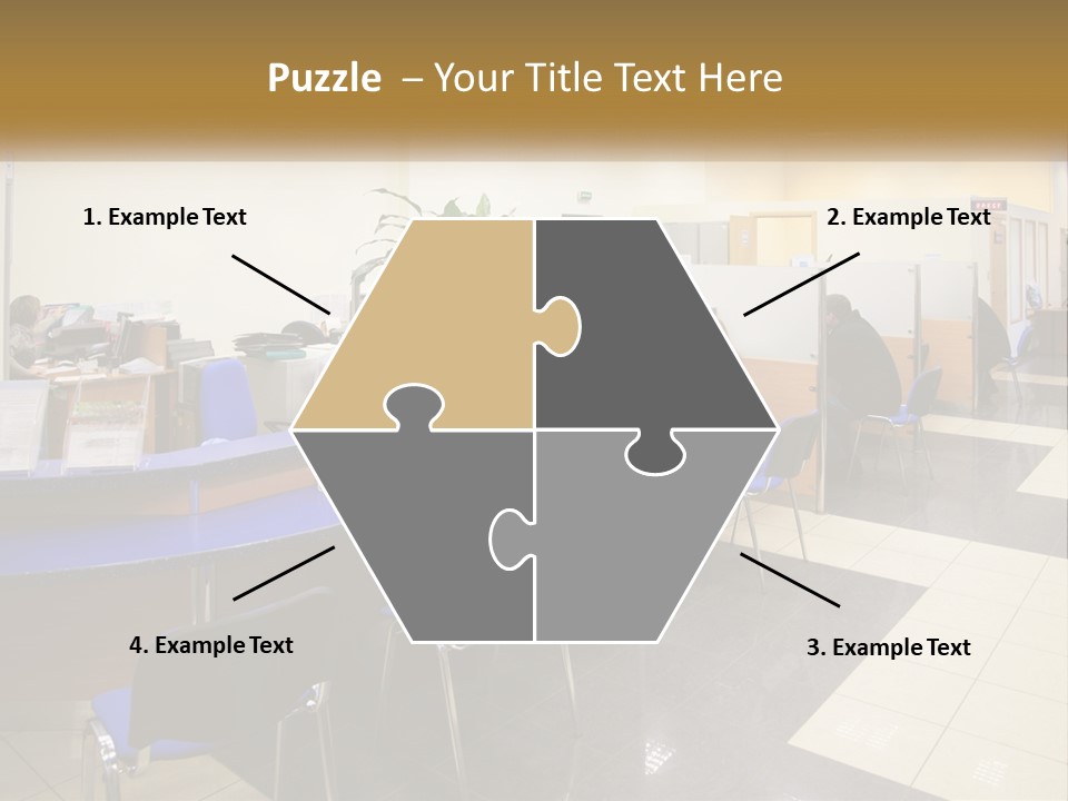 A Group Of People Sitting At Desks In An Office PowerPoint Template