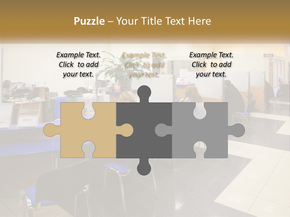 A Group Of People Sitting At Desks In An Office PowerPoint Template