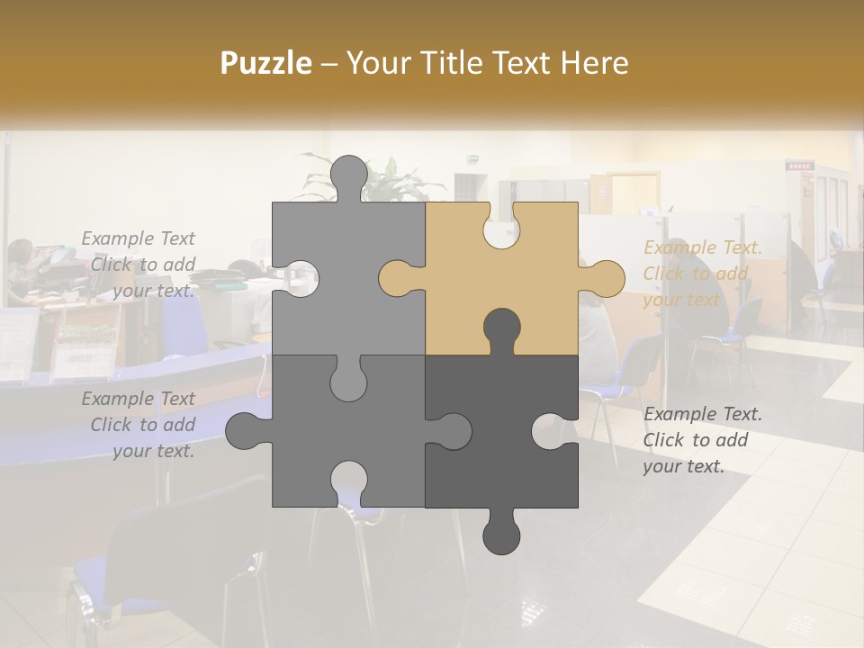 A Group Of People Sitting At Desks In An Office PowerPoint Template