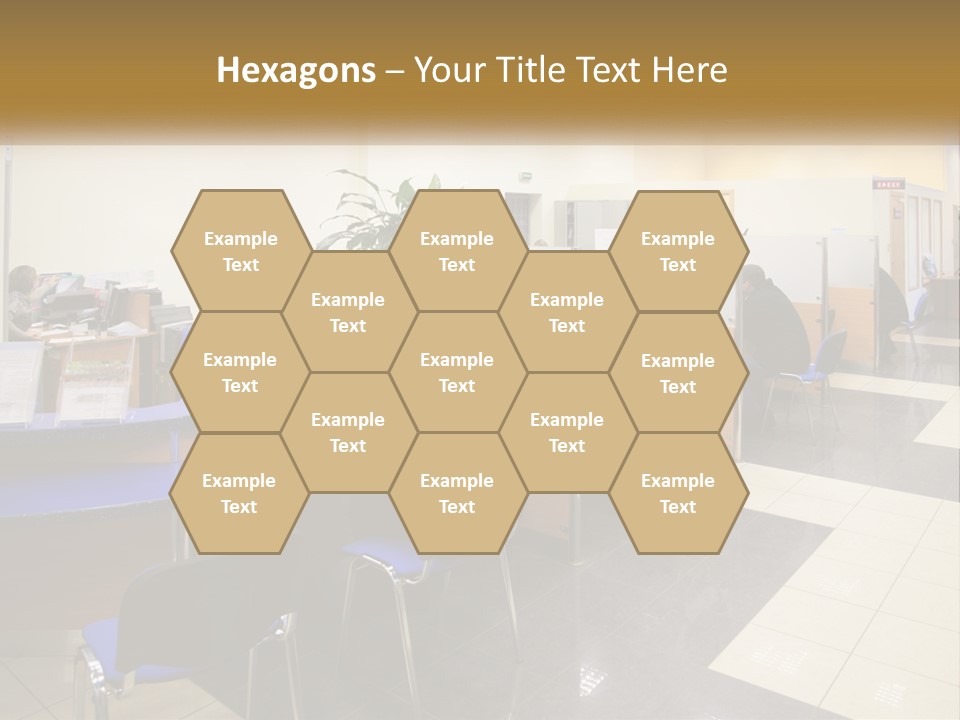 A Group Of People Sitting At Desks In An Office PowerPoint Template