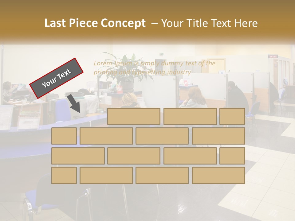 A Group Of People Sitting At Desks In An Office PowerPoint Template