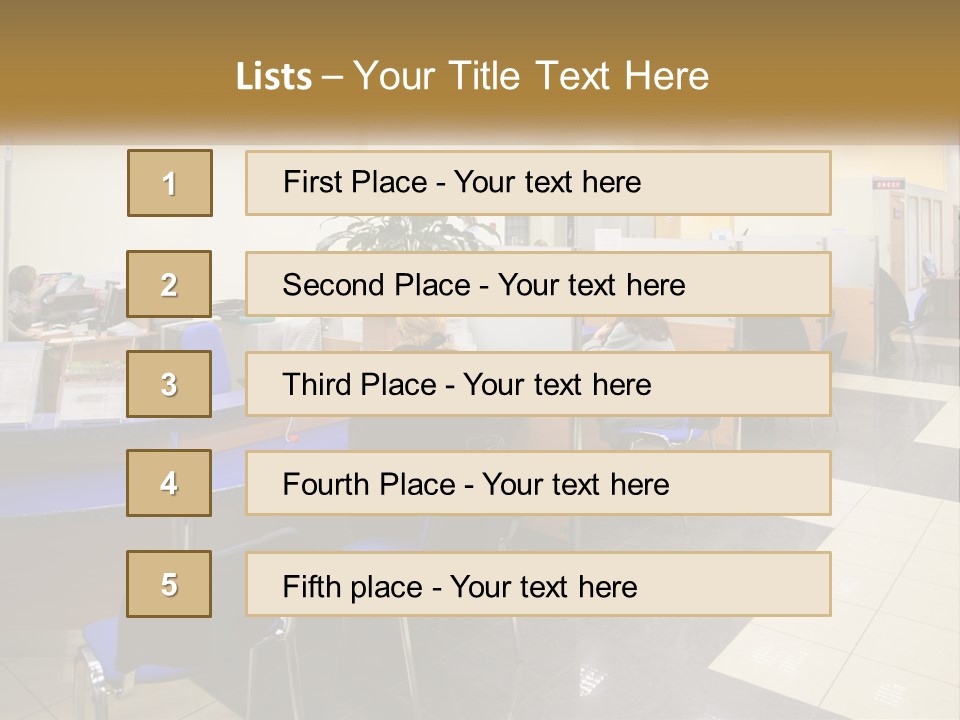 A Group Of People Sitting At Desks In An Office PowerPoint Template
