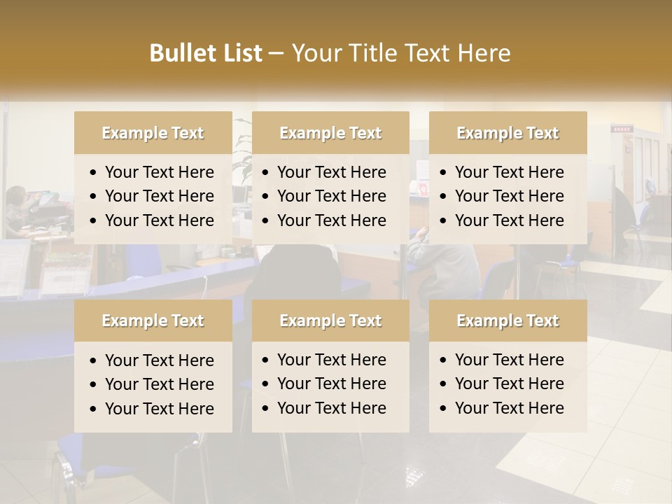 A Group Of People Sitting At Desks In An Office PowerPoint Template