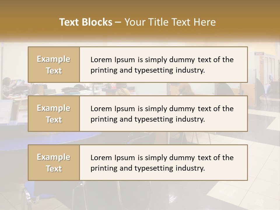 A Group Of People Sitting At Desks In An Office PowerPoint Template