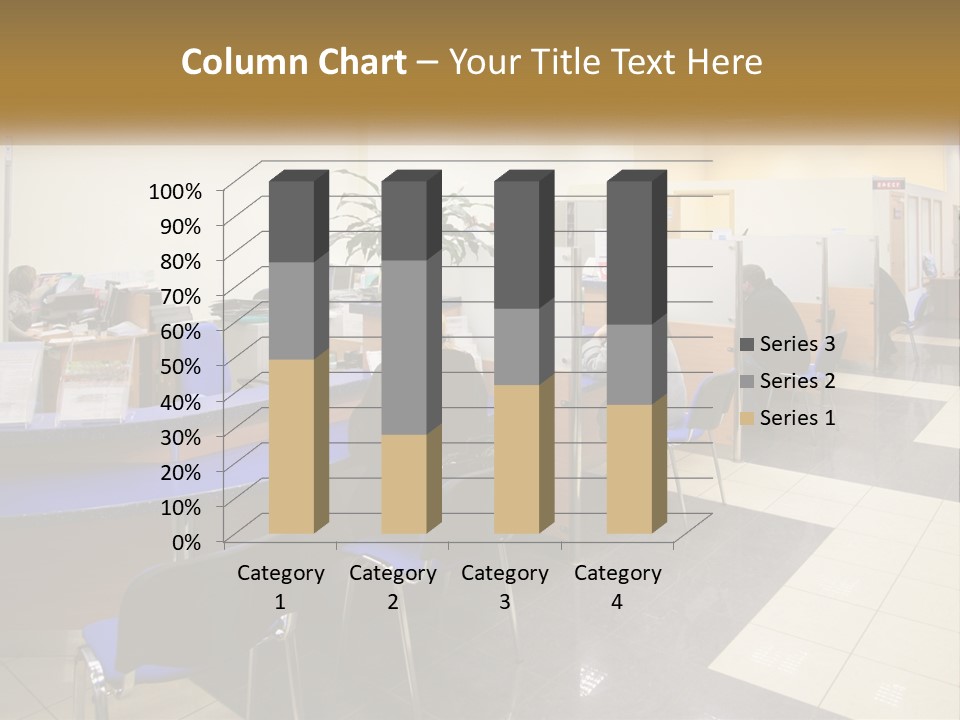 A Group Of People Sitting At Desks In An Office PowerPoint Template