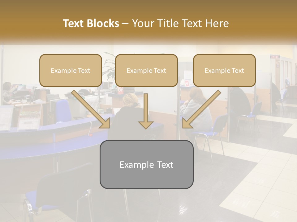 A Group Of People Sitting At Desks In An Office PowerPoint Template