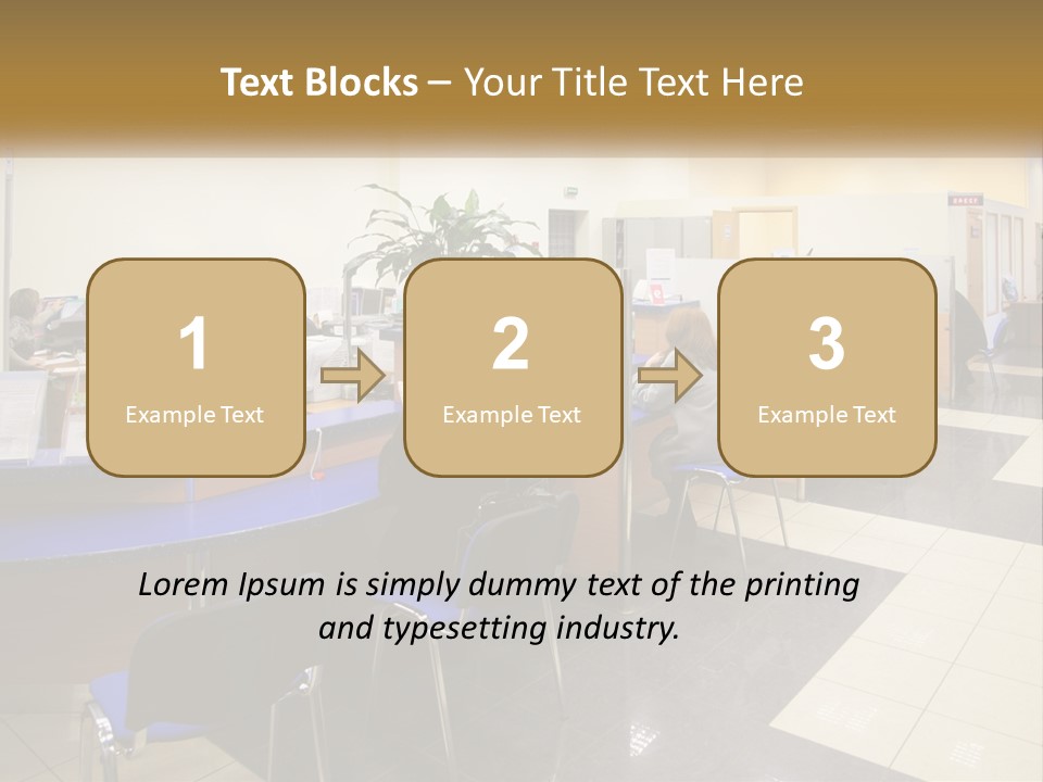 A Group Of People Sitting At Desks In An Office PowerPoint Template