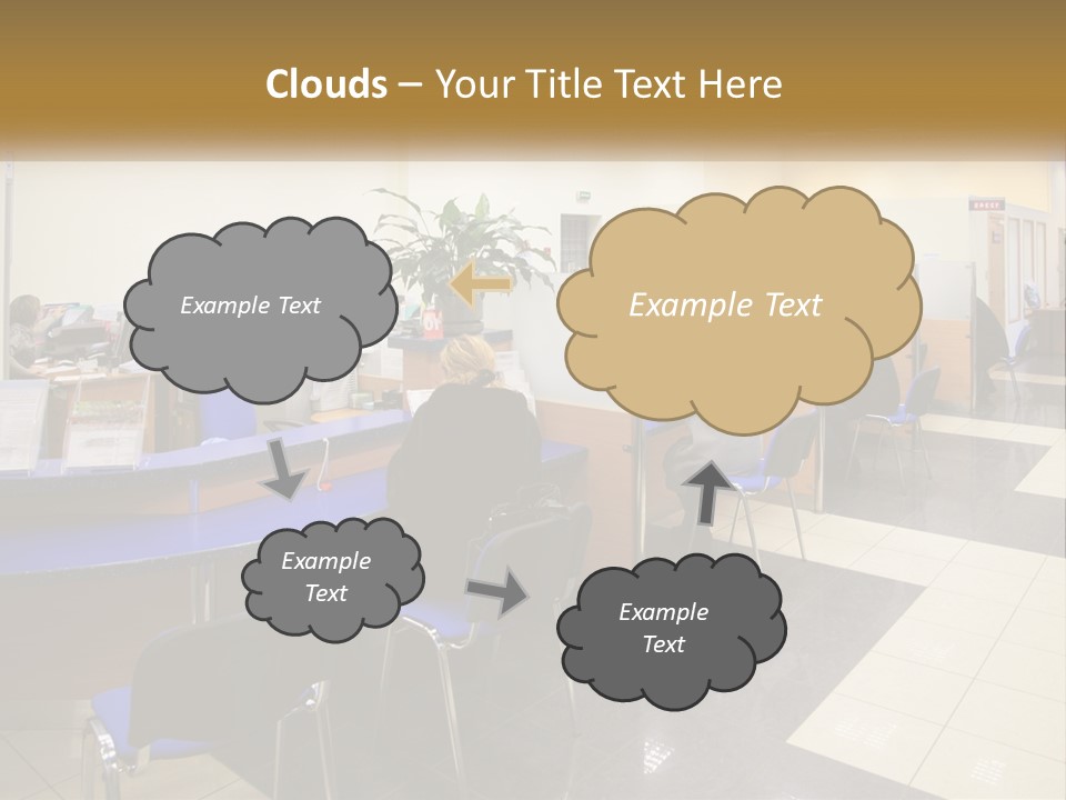 A Group Of People Sitting At Desks In An Office PowerPoint Template