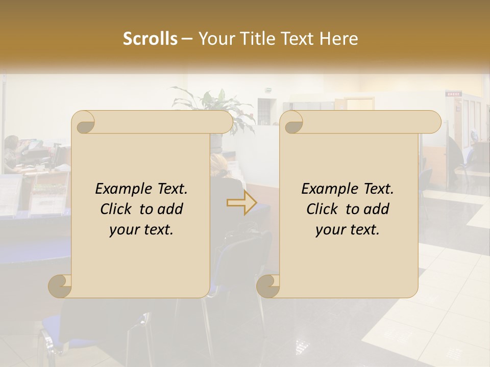 A Group Of People Sitting At Desks In An Office PowerPoint Template