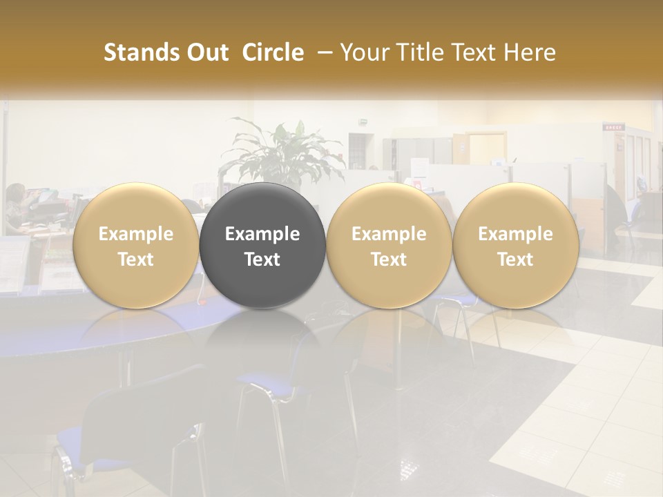 A Group Of People Sitting At Desks In An Office PowerPoint Template