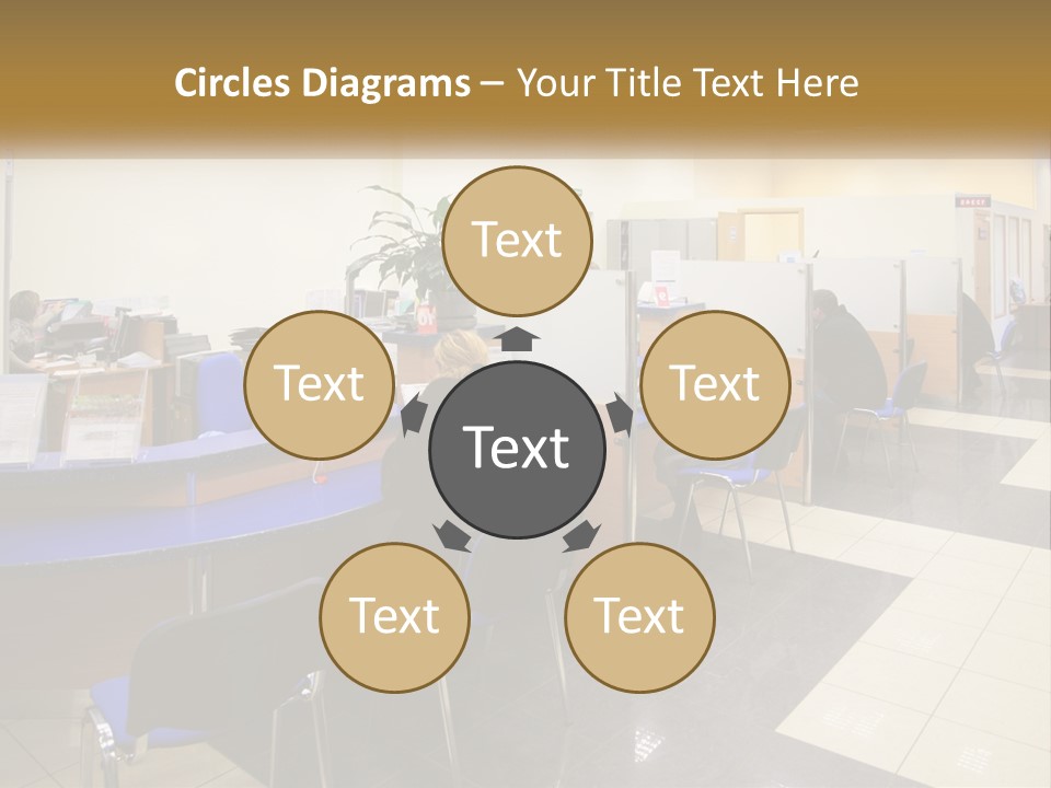 A Group Of People Sitting At Desks In An Office PowerPoint Template