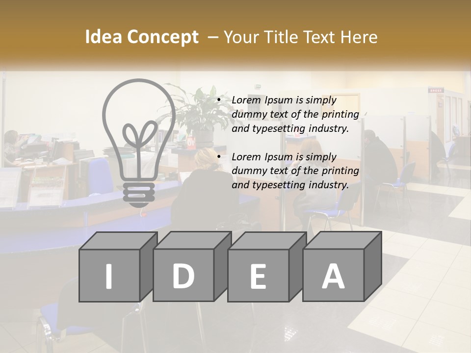 A Group Of People Sitting At Desks In An Office PowerPoint Template