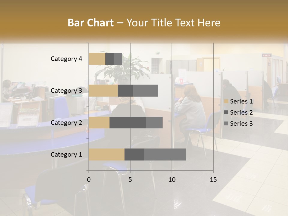 A Group Of People Sitting At Desks In An Office PowerPoint Template