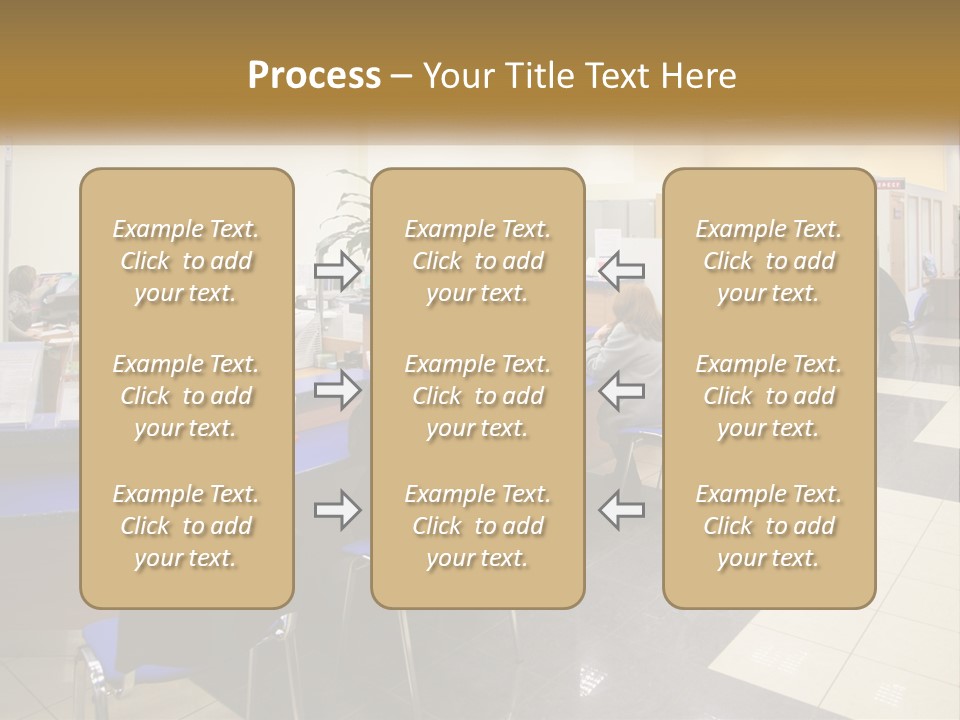 A Group Of People Sitting At Desks In An Office PowerPoint Template