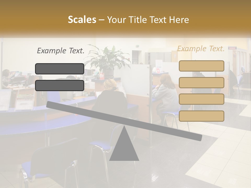 A Group Of People Sitting At Desks In An Office PowerPoint Template