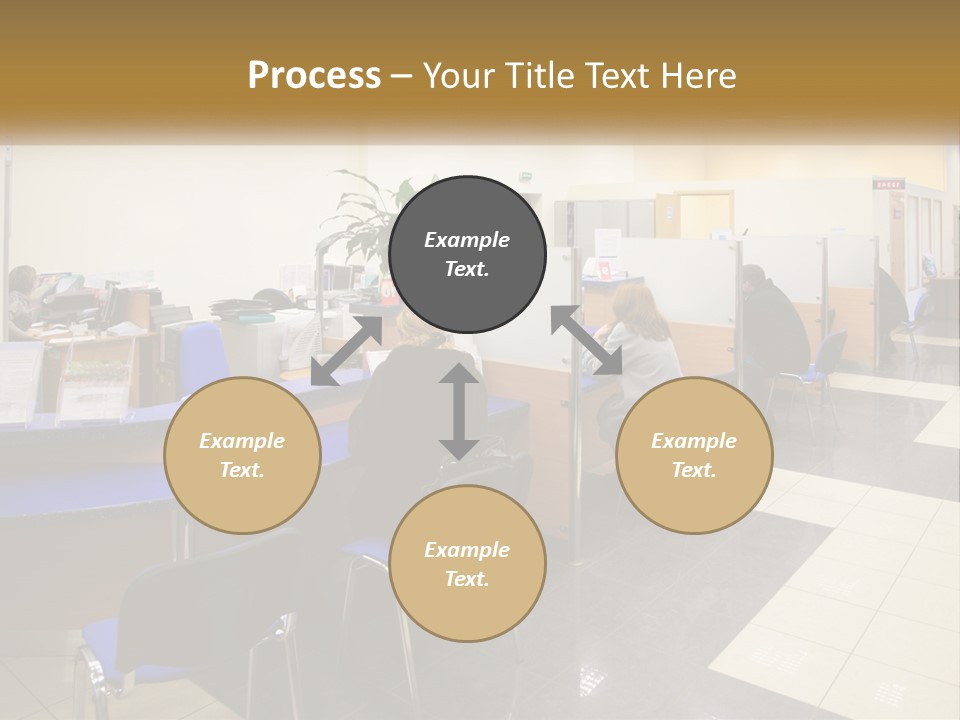 A Group Of People Sitting At Desks In An Office PowerPoint Template