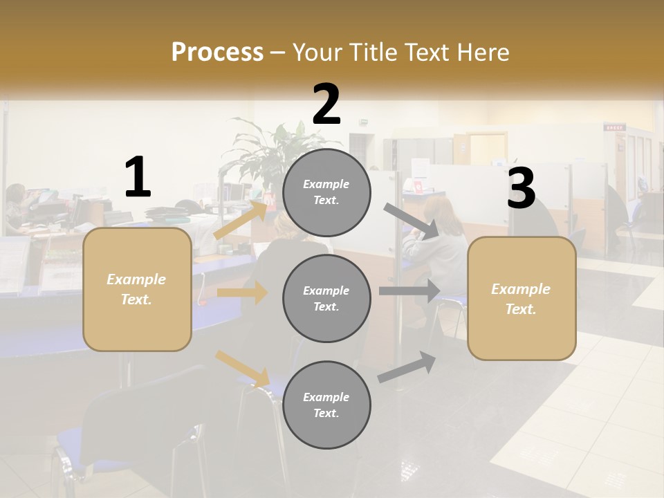 A Group Of People Sitting At Desks In An Office PowerPoint Template