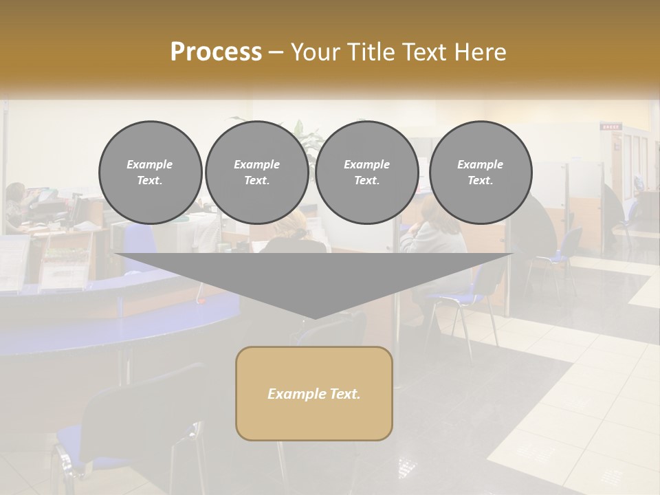 A Group Of People Sitting At Desks In An Office PowerPoint Template