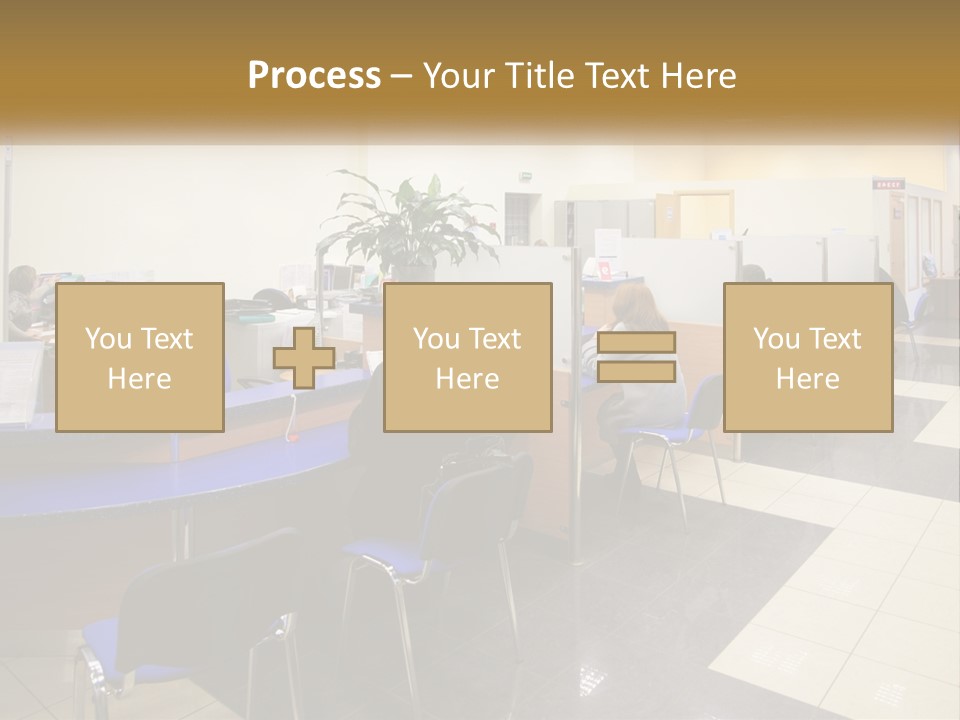 A Group Of People Sitting At Desks In An Office PowerPoint Template