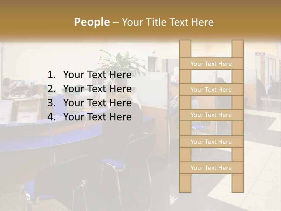 A Group Of People Sitting At Desks In An Office PowerPoint Template