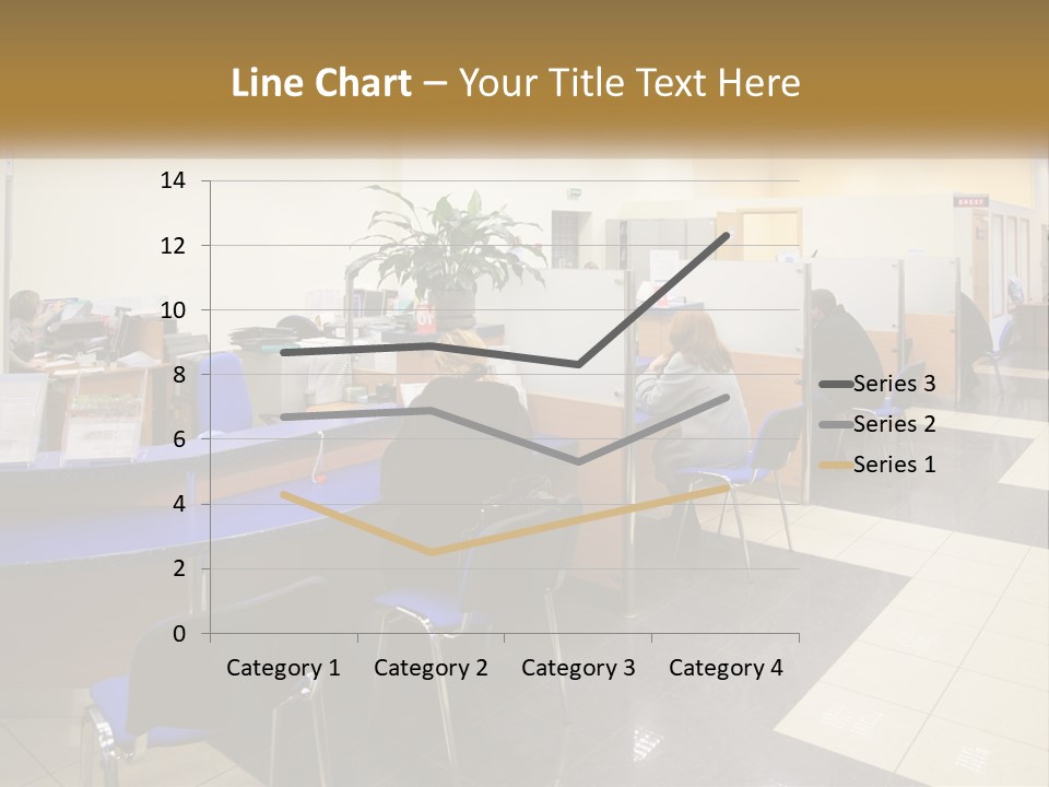 A Group Of People Sitting At Desks In An Office PowerPoint Template