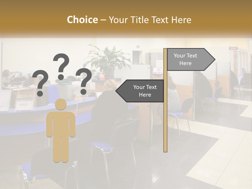 A Group Of People Sitting At Desks In An Office PowerPoint Template