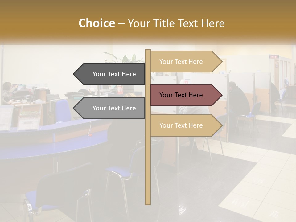 A Group Of People Sitting At Desks In An Office PowerPoint Template