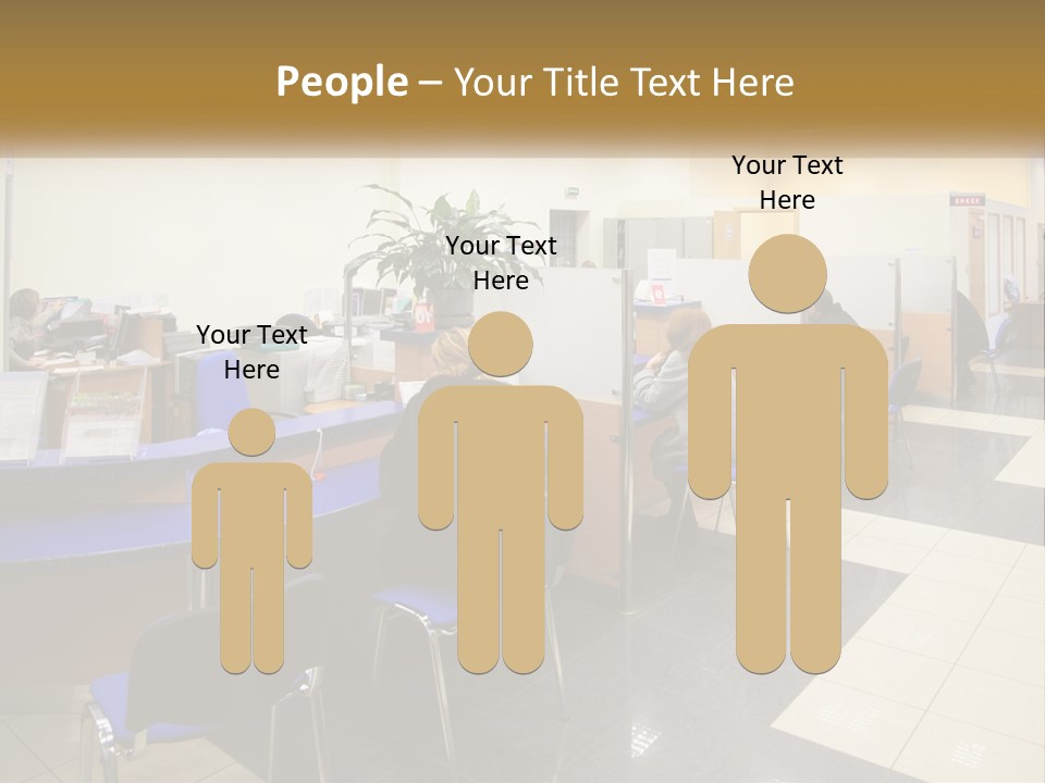 A Group Of People Sitting At Desks In An Office PowerPoint Template