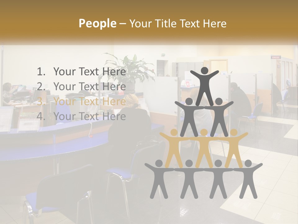 A Group Of People Sitting At Desks In An Office PowerPoint Template