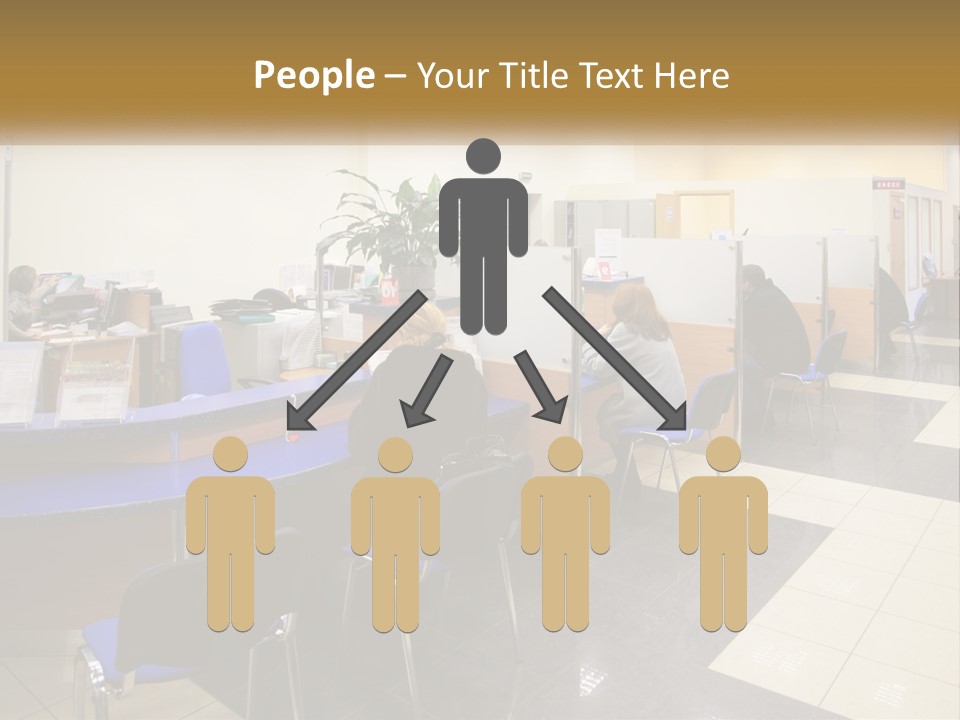 A Group Of People Sitting At Desks In An Office PowerPoint Template