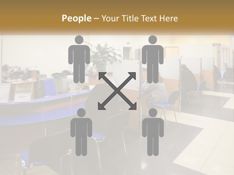 A Group Of People Sitting At Desks In An Office PowerPoint Template