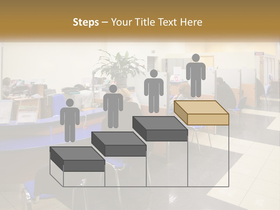 A Group Of People Sitting At Desks In An Office PowerPoint Template
