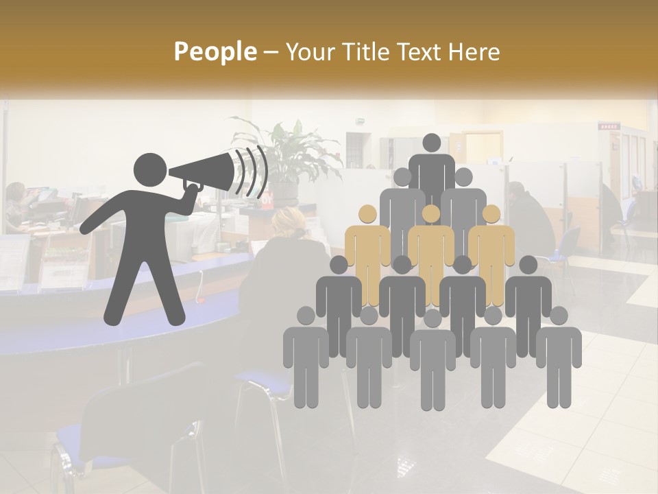 A Group Of People Sitting At Desks In An Office PowerPoint Template