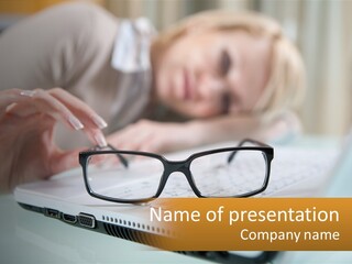 Office Table Lying PowerPoint Template