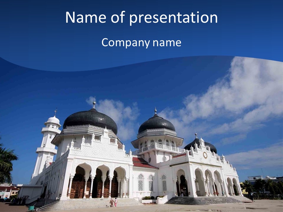 Leisure Baiturrahman Architecture PowerPoint Template