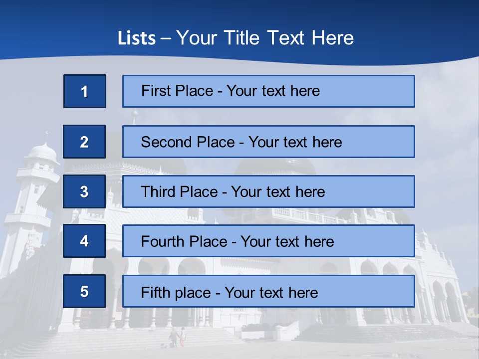Leisure Baiturrahman Architecture PowerPoint Template