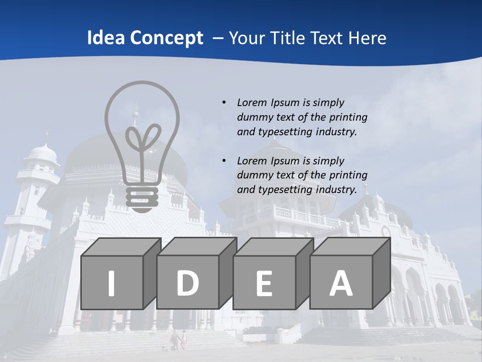 Leisure Baiturrahman Architecture PowerPoint Template