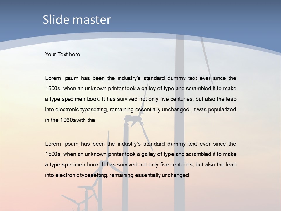 Windmill Turbine Windfarm PowerPoint Template