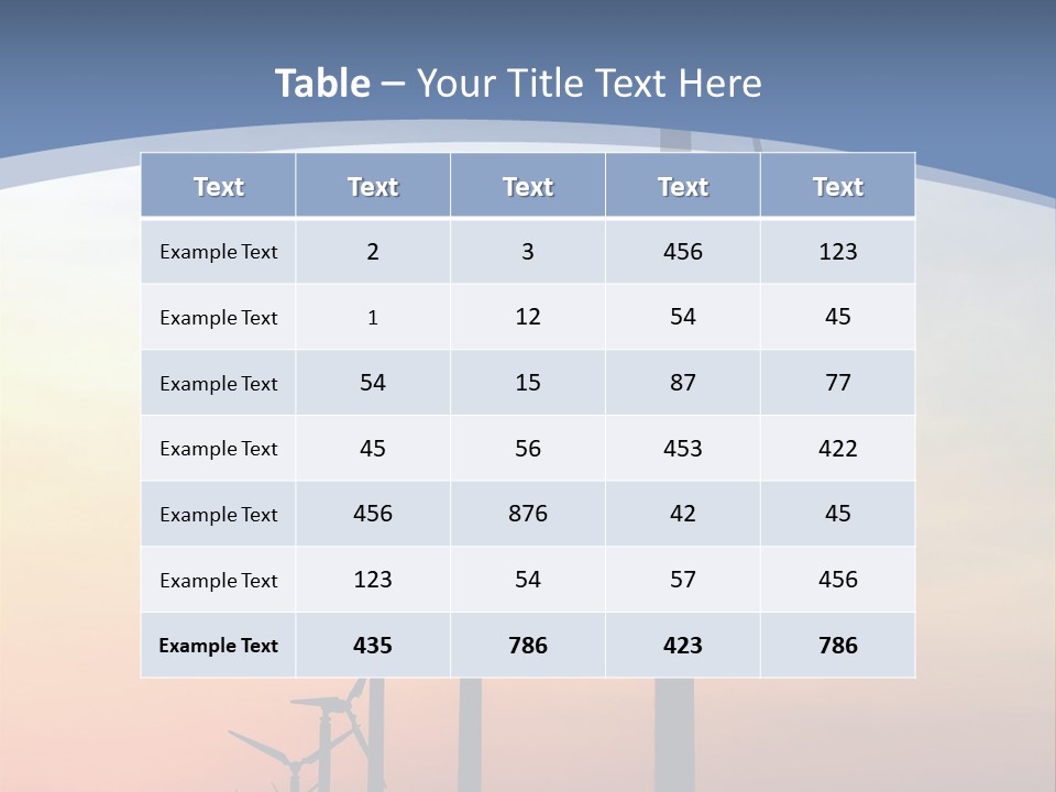 Windmill Turbine Windfarm PowerPoint Template