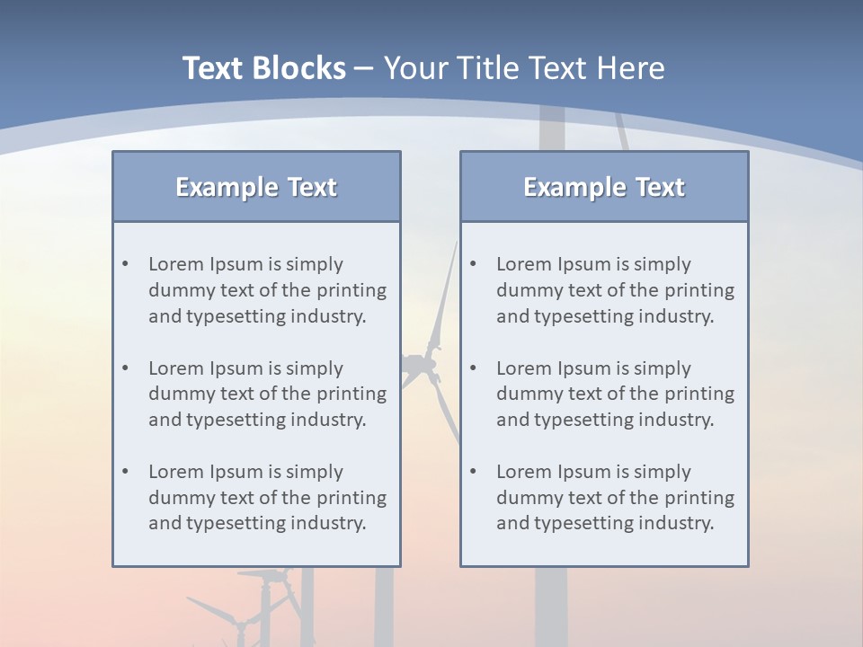 Windmill Turbine Windfarm PowerPoint Template