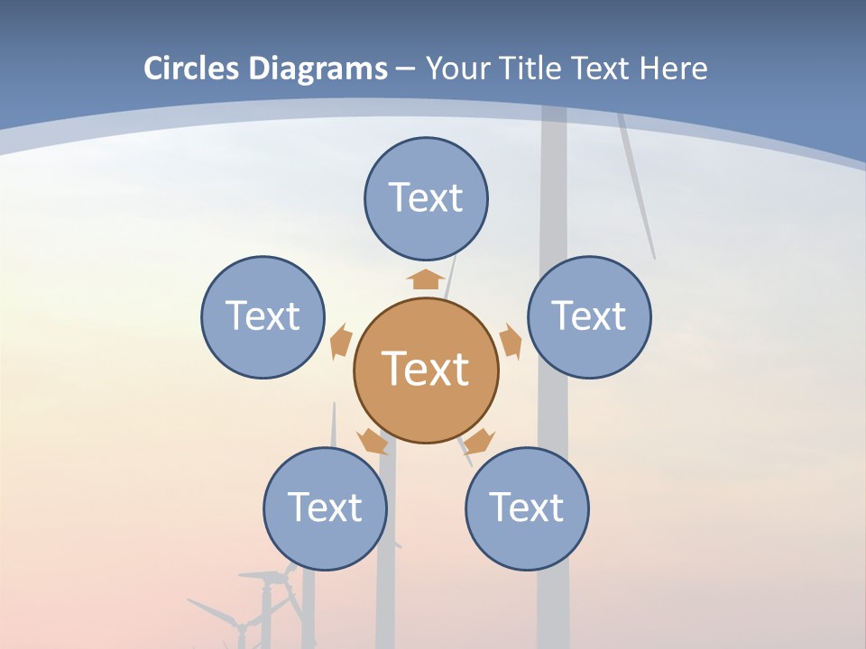 Windmill Turbine Windfarm PowerPoint Template