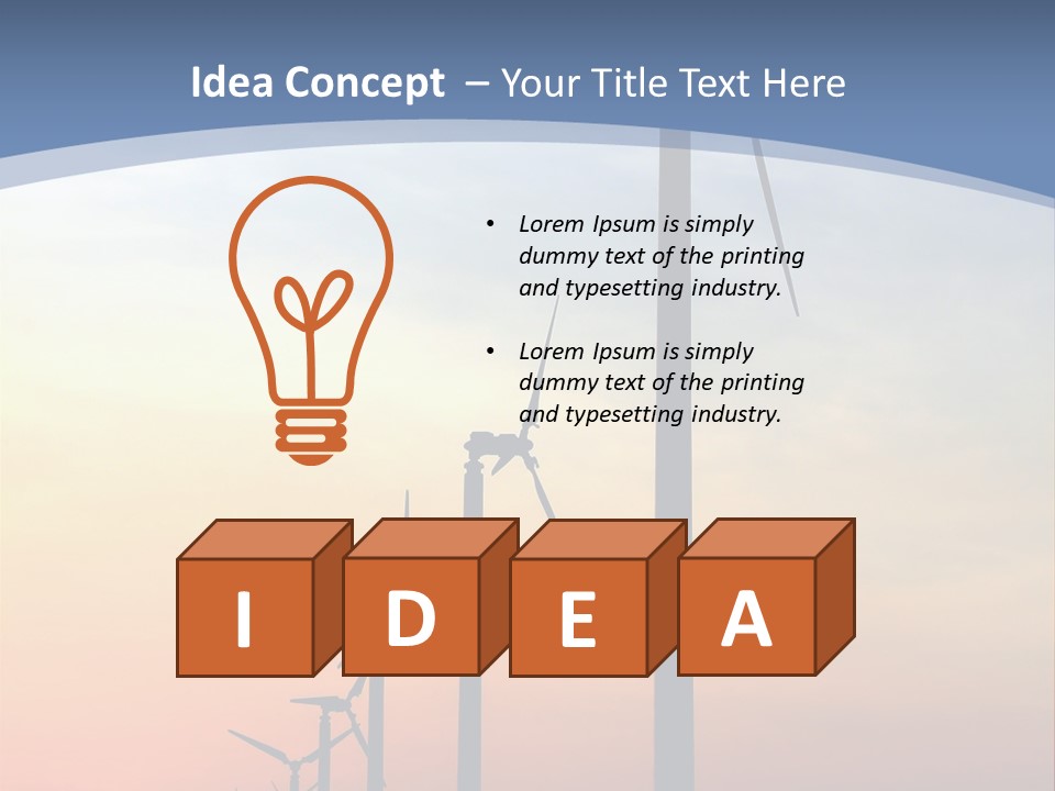 Windmill Turbine Windfarm PowerPoint Template