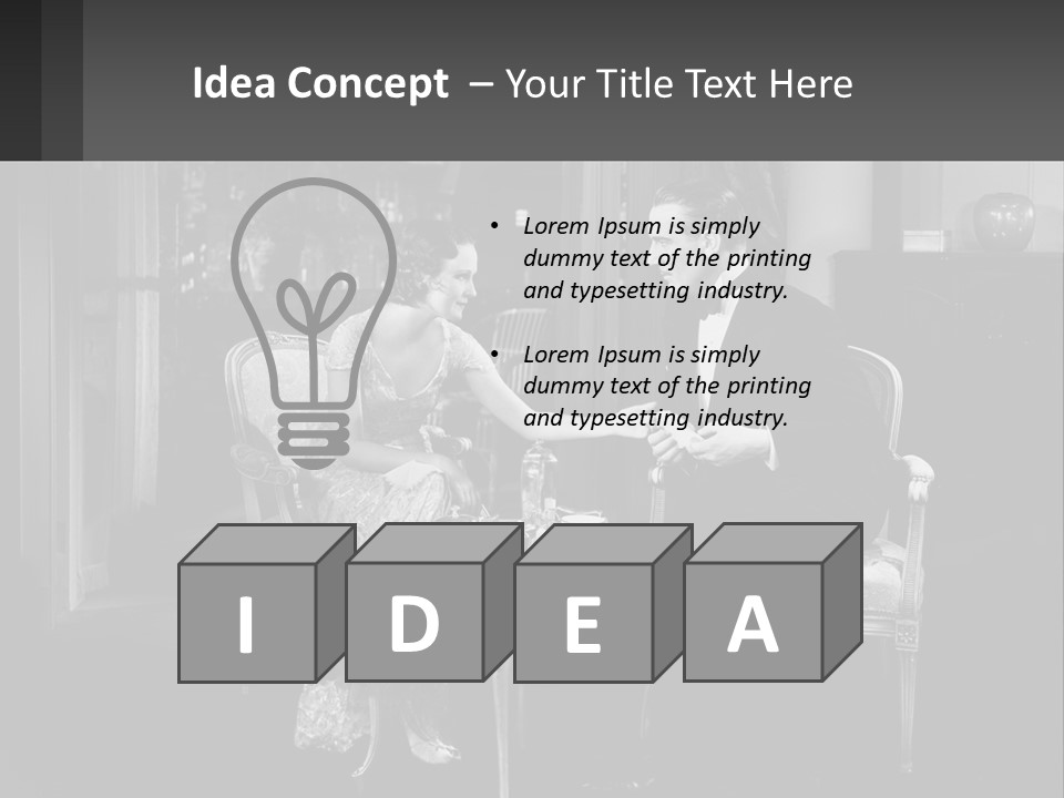 Black And White Love Affair PowerPoint Template