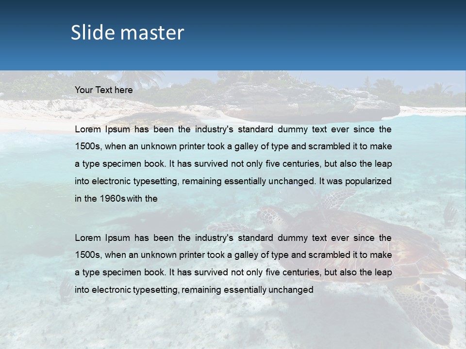 Turtle Red Coastline PowerPoint Template