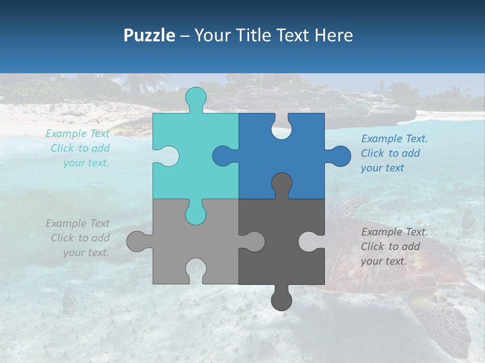 Turtle Red Coastline PowerPoint Template