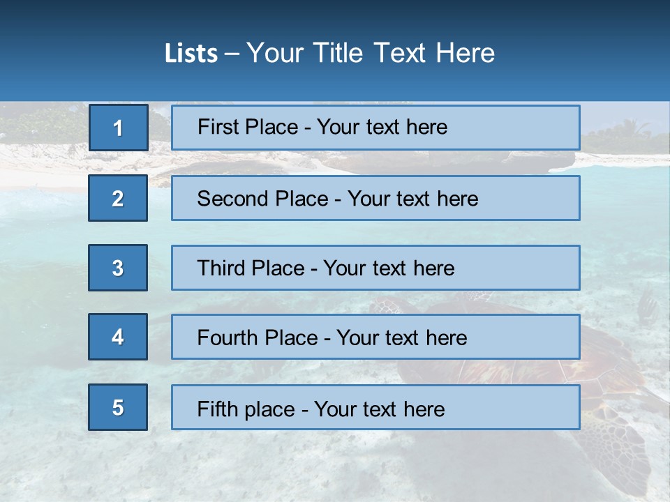 Turtle Red Coastline PowerPoint Template