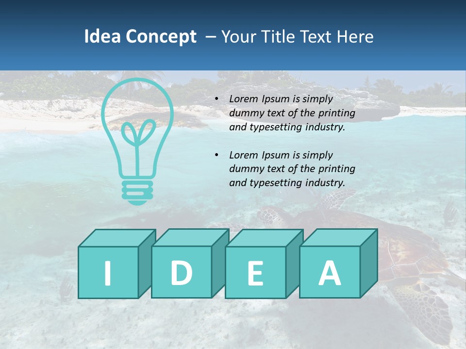 Turtle Red Coastline PowerPoint Template